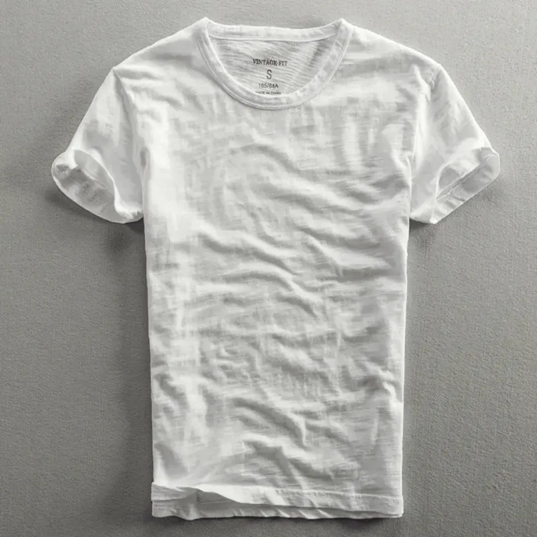 Lorenzo vintage washed cotton tee relaxed fit ultra-soft lightweight everyday casual crewneck