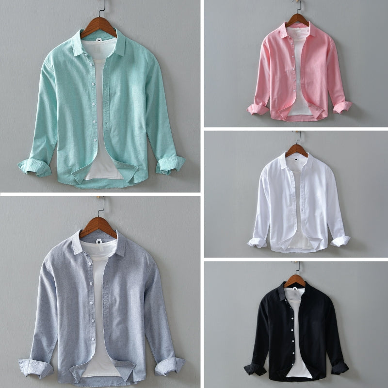 Lorenzo Vitali casual cotton blend shirt relaxed fit rounded hem button-down versatile everyday style