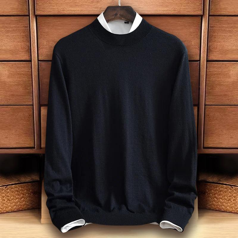 Roberto Russo women's cozy knit sweater classic O-neck HeatLock wool-poly blend warm breathable