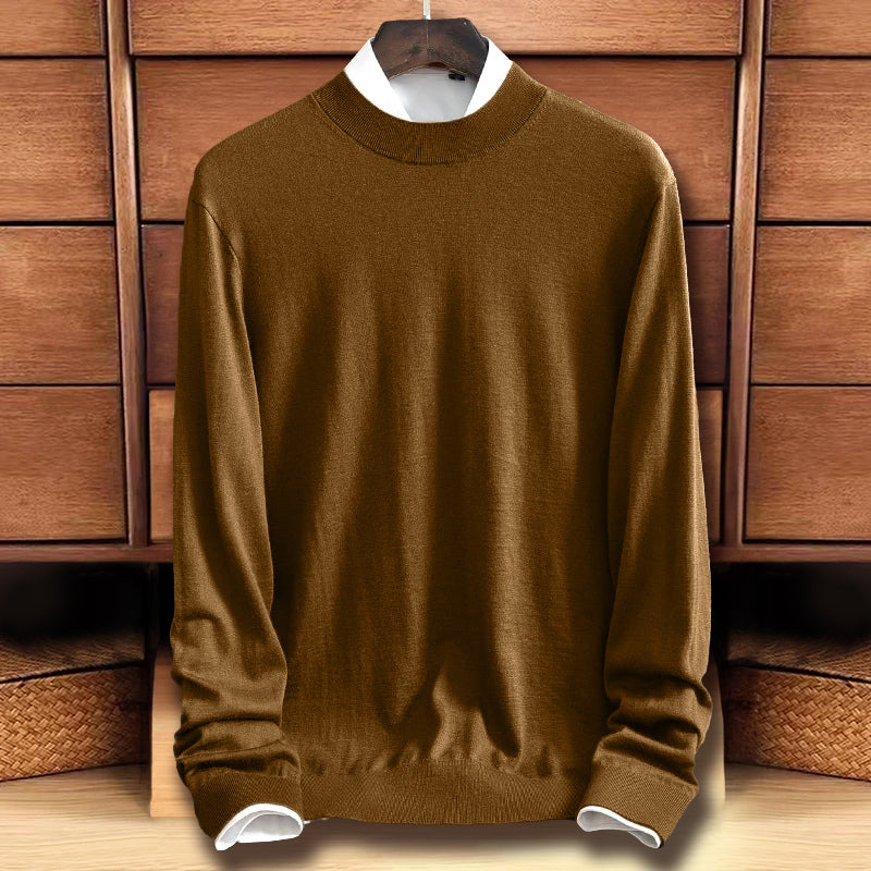 Roberto Russo women's cozy knit sweater classic O-neck wool-poly blend with HeatLock insulation