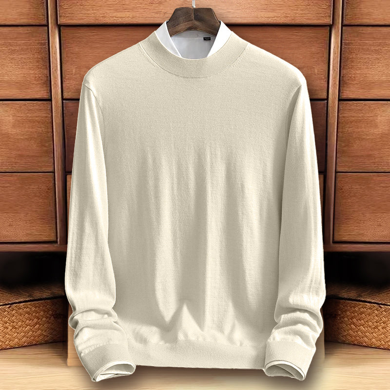 Roberto Russo women's cozy knit sweater classic O-neck wool-poly blend with HeatLock insulation