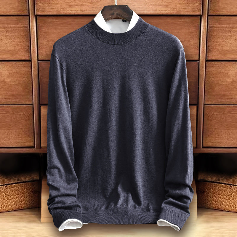 Women's Roberto Russo knit sweater cozy O-neck wool-poly blend with HeatLock insulation