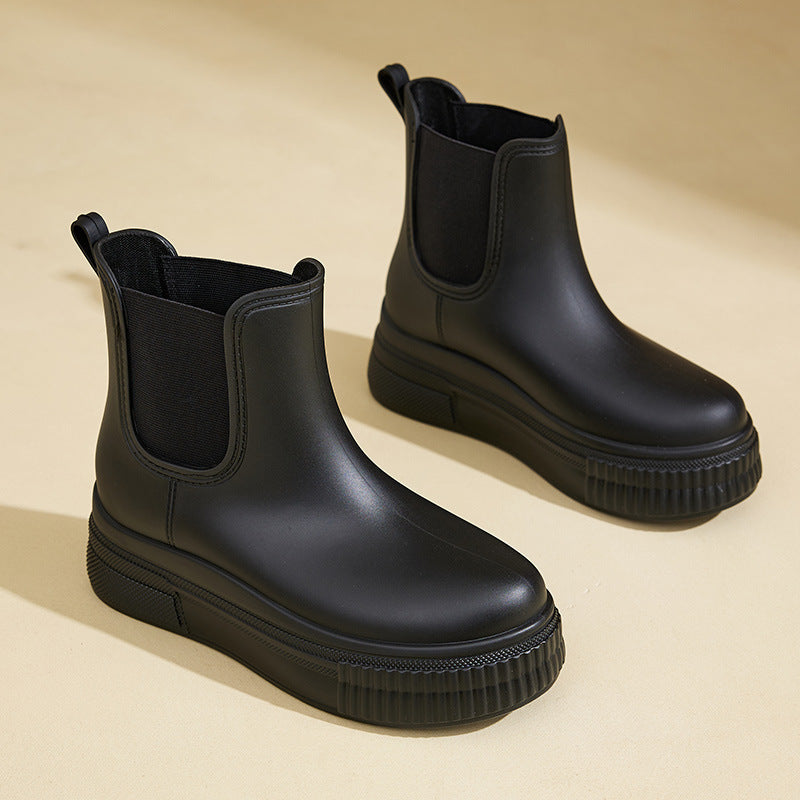 Mona sleek waterproof rain boots in classic solid color with streamlined silhouette for stylish wet-weather wear