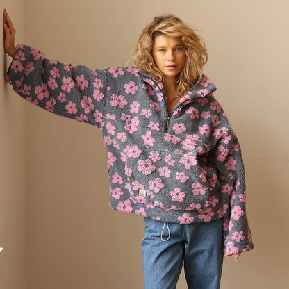Valerie floral print women's sweater in soft cozy fabric with delicate feminine pattern