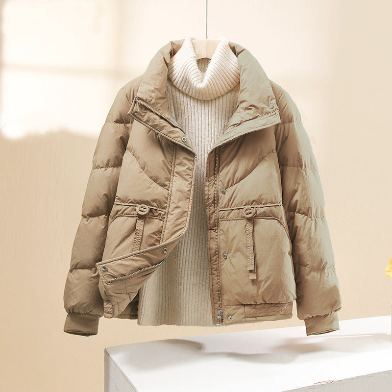 Léa Wavlynn unisex lightweight puffer jacket quilted matte shell superior insulation cozy winter coat