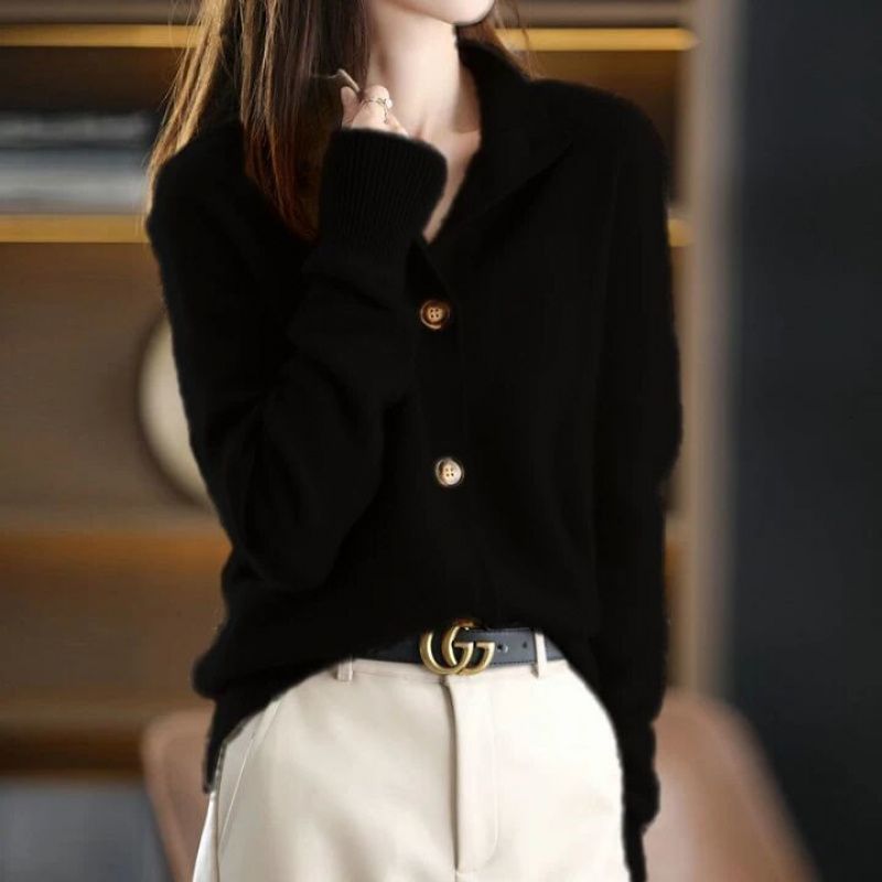 Camel cashmere cardigan unisex gentle knit sweater soft lightweight luxury layering piece