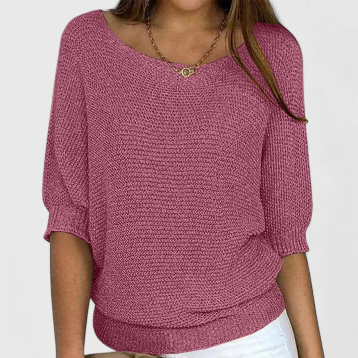 Claire™ relaxed-fit comfortable sweater in soft neutral tones, cozy everyday layering style