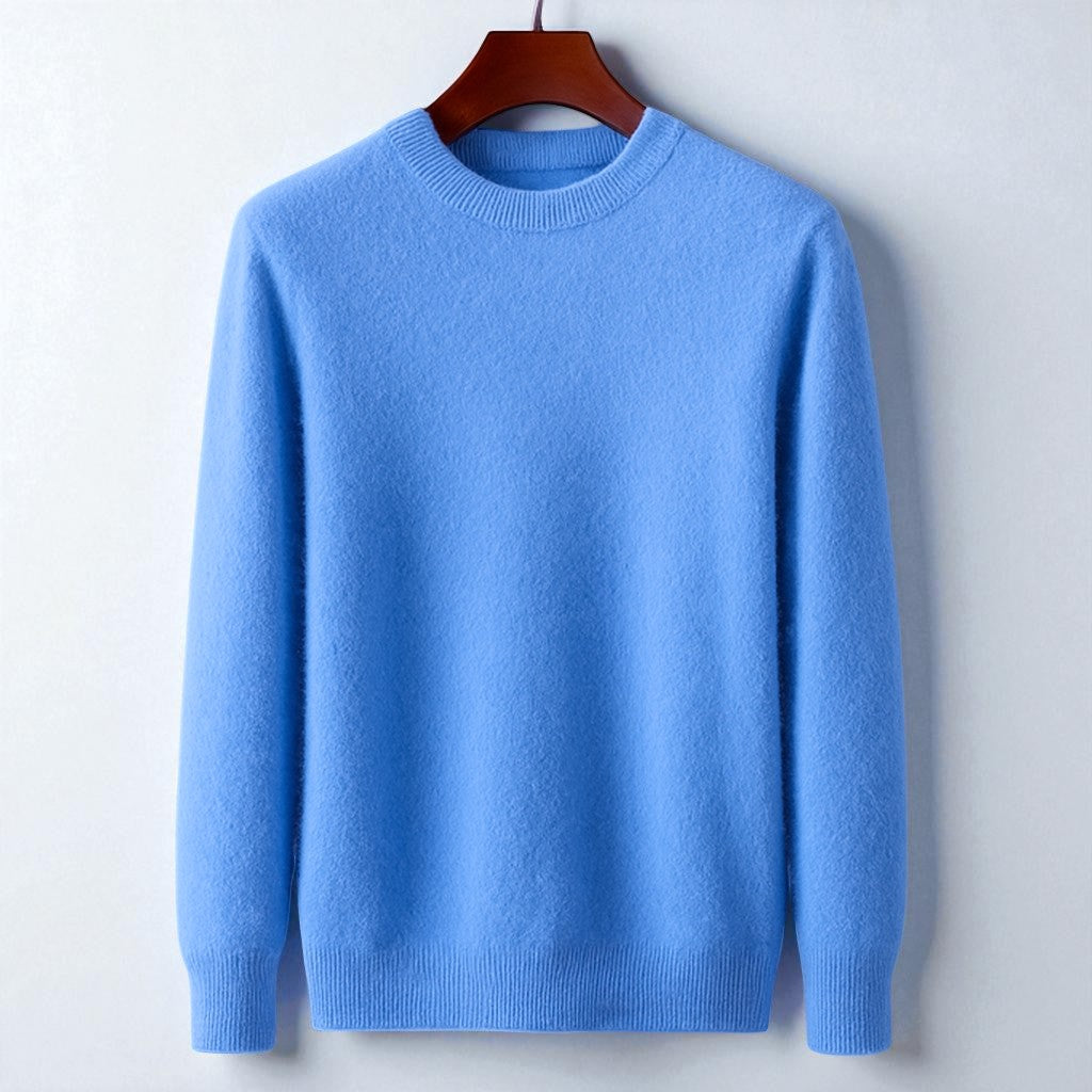 Ivory cashmere crewneck sweater tailored Italian-knit silhouette with fluid drape