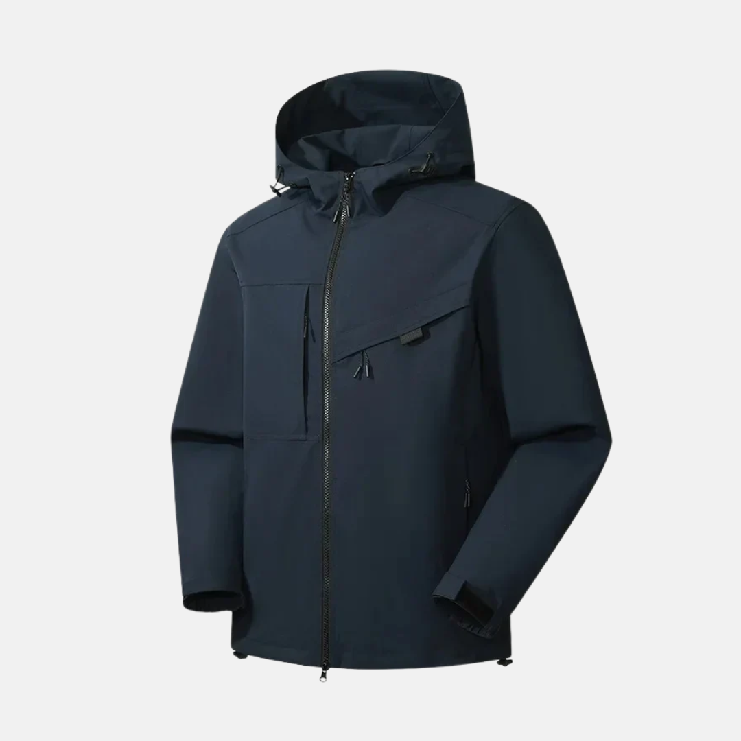 Wavlynn men's weather-resistant hooded jacket relaxed fit adjustable hem casual outerwear