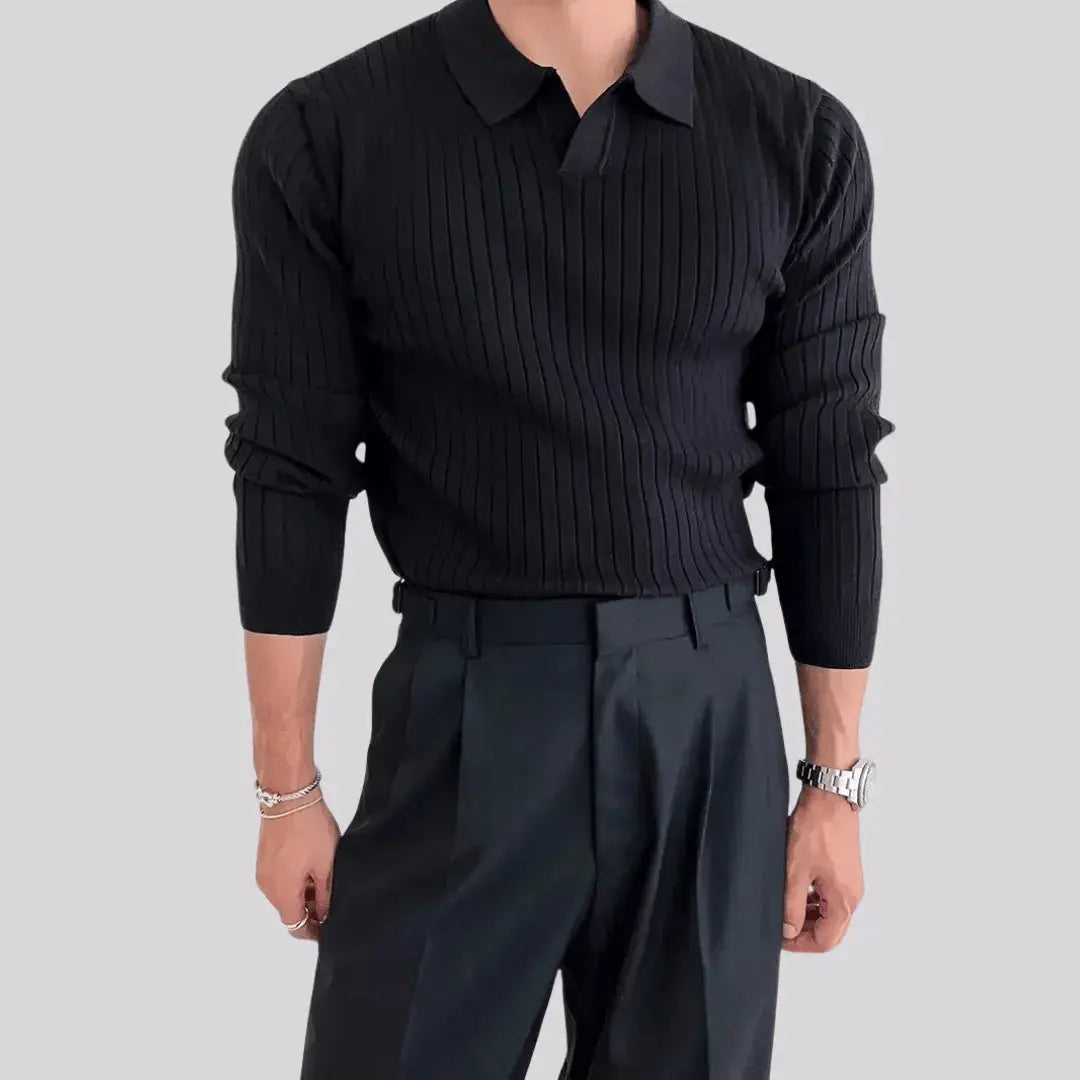 Men's muscle fit knit sweater slim athletic silhouette ultra-soft stretch knitwear casual everyday