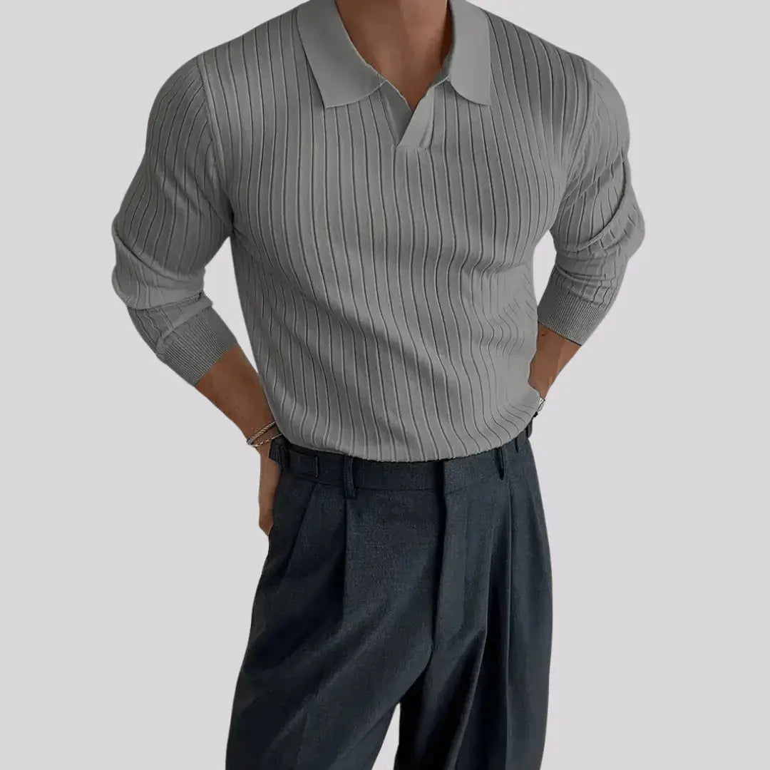 Men's muscle fit knit sweater slim athletic silhouette ultra-soft stretch knitwear casual everyday