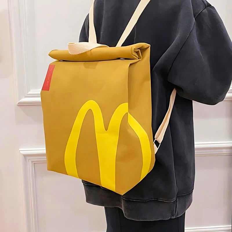 McCarry McDonald's golden arches backpack spacious red yellow fast food fashion statement bag