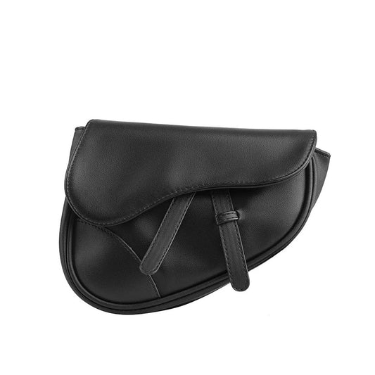 Black Crossbody Saddle Bag - Wavlynn