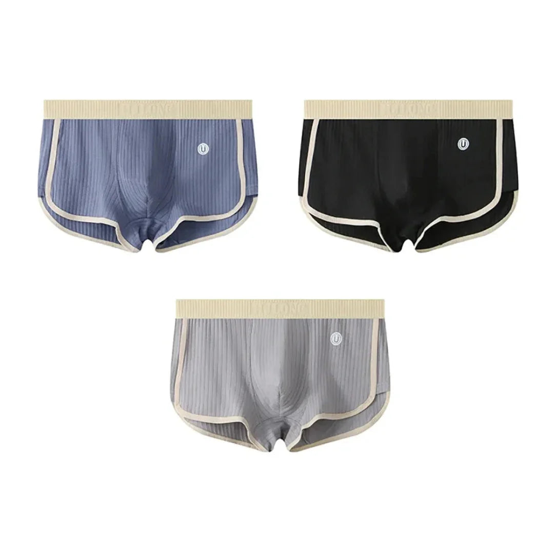Wavlynn men's ribbed cotton briefs 3-pack with mesh U-shaped pouch for breathable support