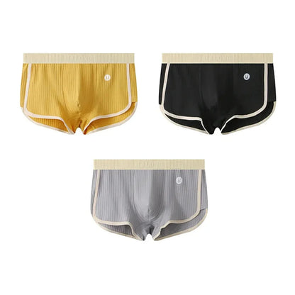 Wavlynn men's ribbed cotton briefs 3-pack with mesh U-shaped supportive pouch