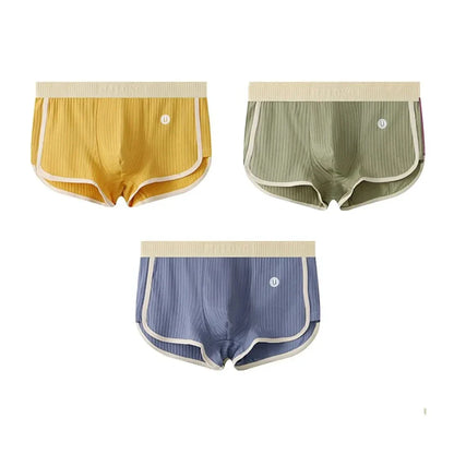 Men's ribbed cotton briefs 3-pack with mesh-lined U-shaped support pouch for breathable comfort
