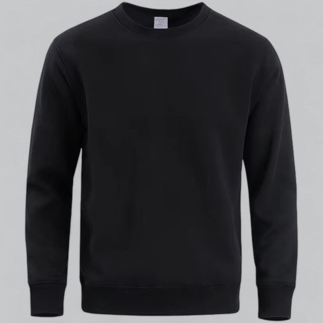 Men's classic crewneck knit sweater long sleeve neutral tone versatile layering pullover top