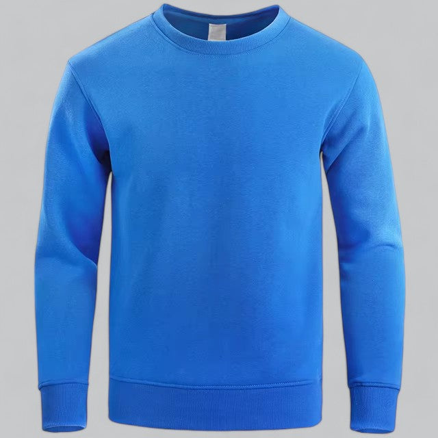 Men's classic crewneck knit sweater long sleeve casual layering top in timeless neutral style