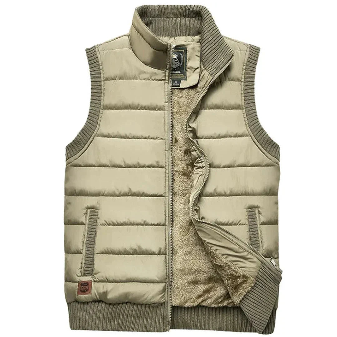 Men's lightweight quilted sleeveless puffer vest stand collar insulated cold weather layering essential