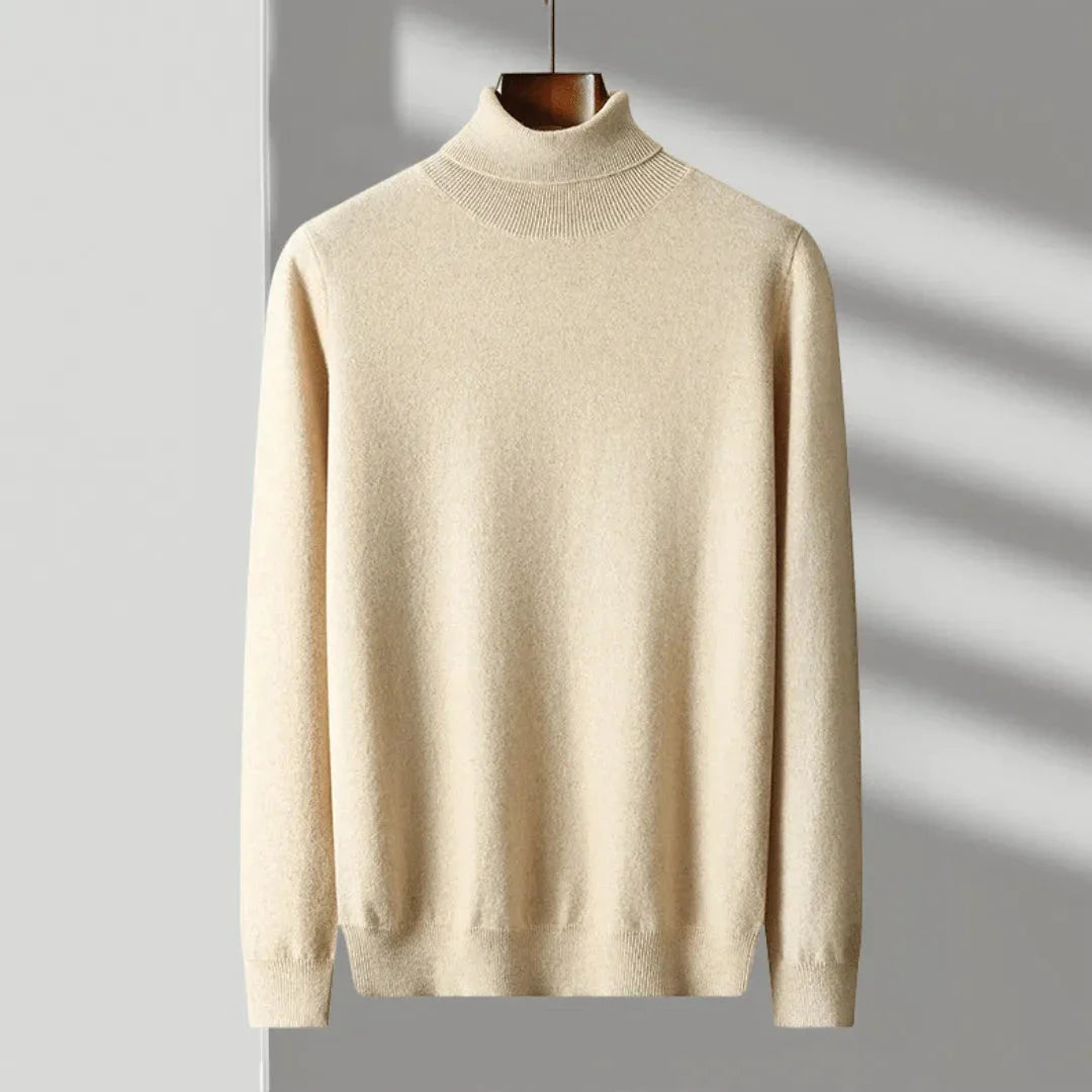Mac merino wool turtleneck sweater, sleek slim-fit silhouette with moisture-wicking lightweight knit