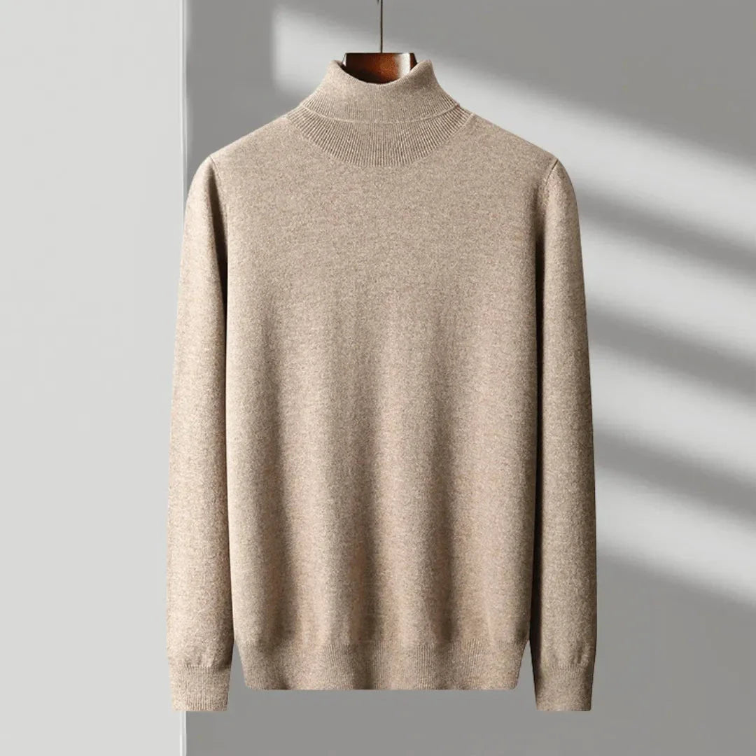 Mac merino wool turtleneck sweater with sleek silhouette, lightweight insulating knit for casual or formal wear