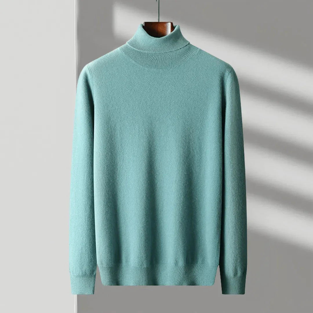 Mac merino wool turtleneck sweater with sleek silhouette, lightweight insulation, and refined fit