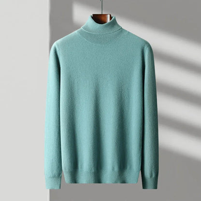 Mac merino wool turtleneck sweater with sleek silhouette, lightweight insulation, and refined fit