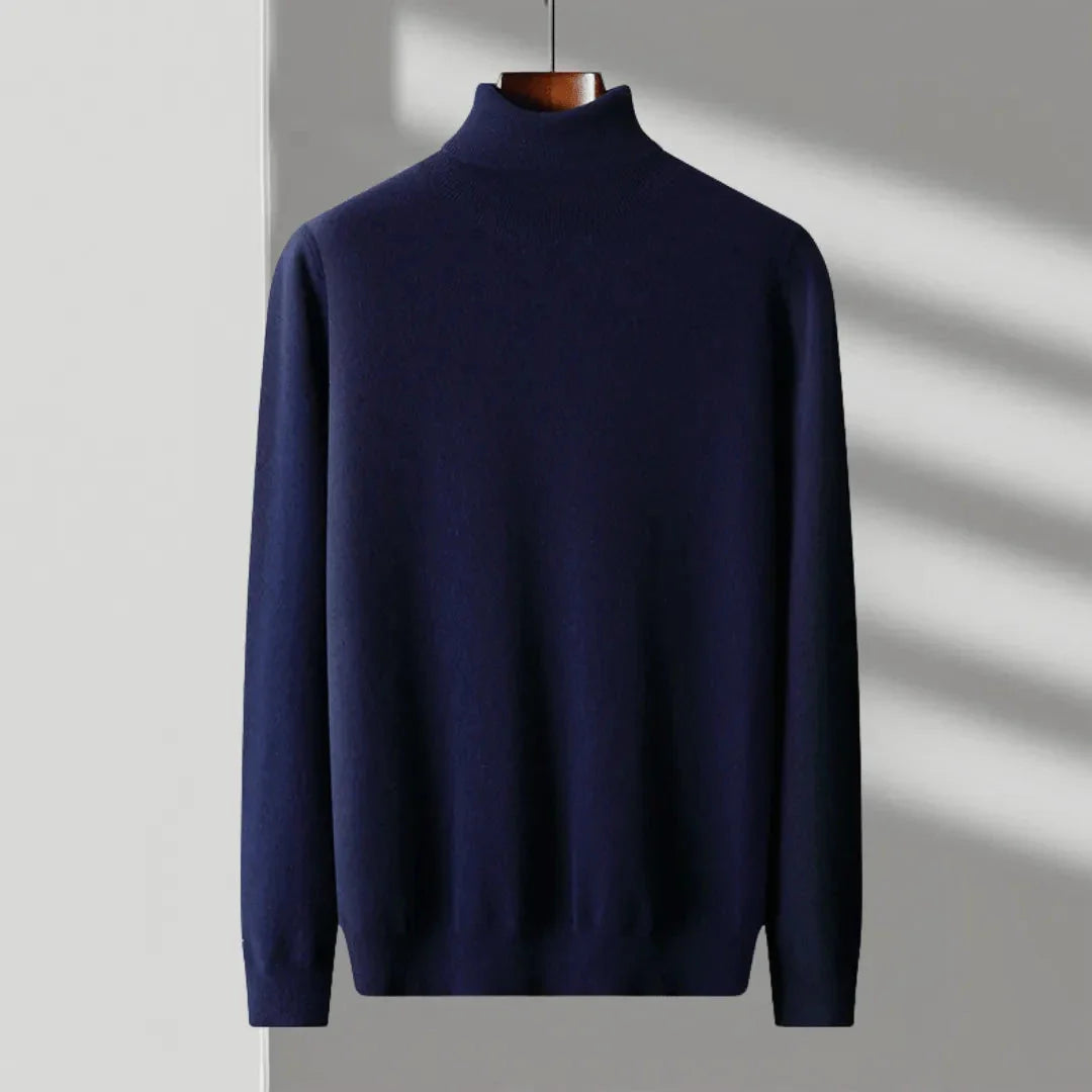 Mac merino wool turtleneck sweater with sleek silhouette, lightweight insulating knit for casual and formal wear
