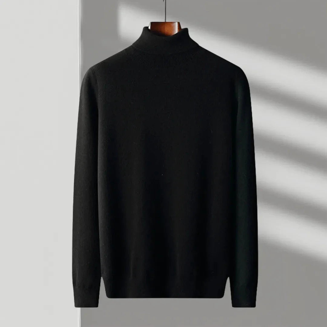 Mac merino wool turtleneck sweater with sleek silhouette, lightweight insulation, and moisture-wicking fabric