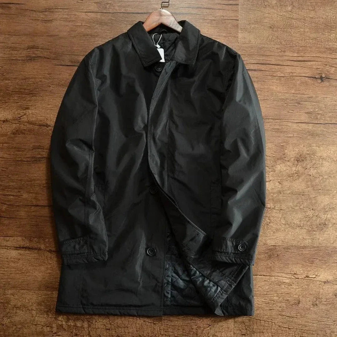 Merrick men's weatherproof overcoat classic tailored silhouette lightweight weather-resistant fabric