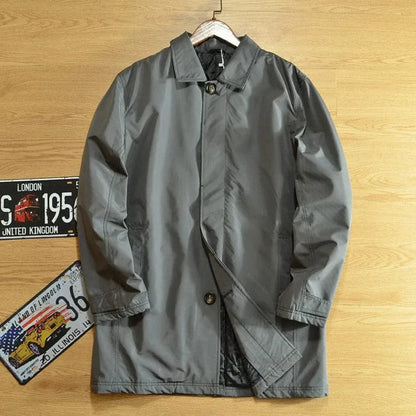 Merrick weatherproof overcoat classic tailored silhouette weather-resistant lightweight all-season coat
