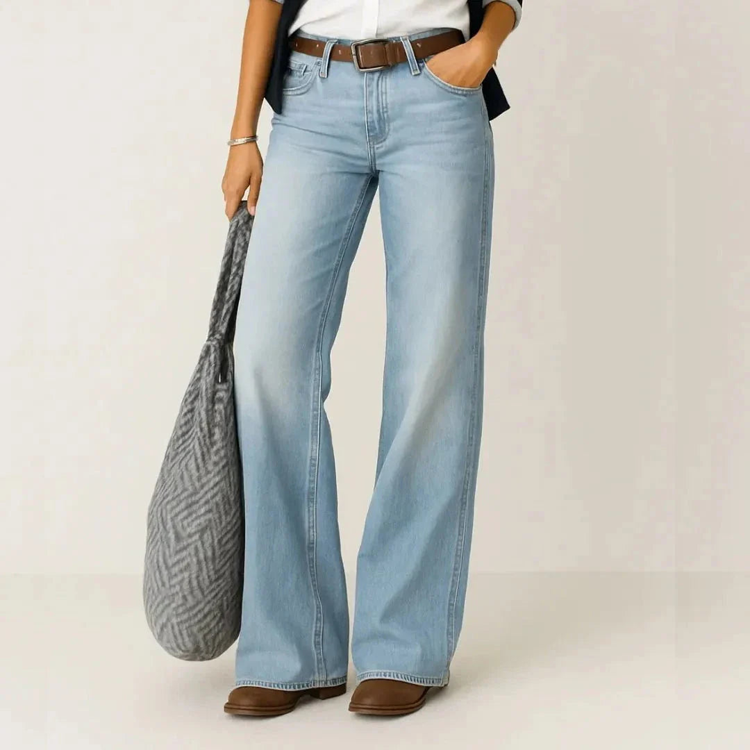 Wavlynn Mica high waist wide leg jeans retro-chic relaxed denim silhouette flattering rise