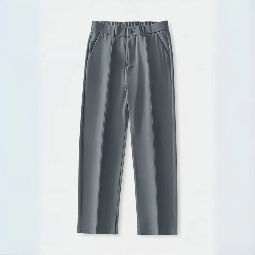 Milan pleated trousers wide-leg silhouette full-length relaxed fit with clean front pleats
