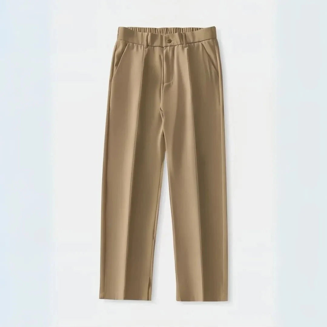 Milan pleated trousers wide-leg silhouette full-length relaxed fit with clean front pleats