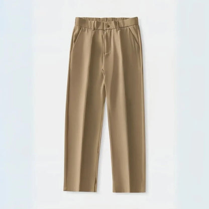 Milan pleated trousers wide-leg silhouette full-length relaxed fit with clean front pleats