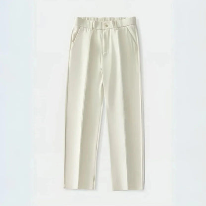 Milan pleated trousers wide-leg silhouette full-length relaxed fit with clean front pleats