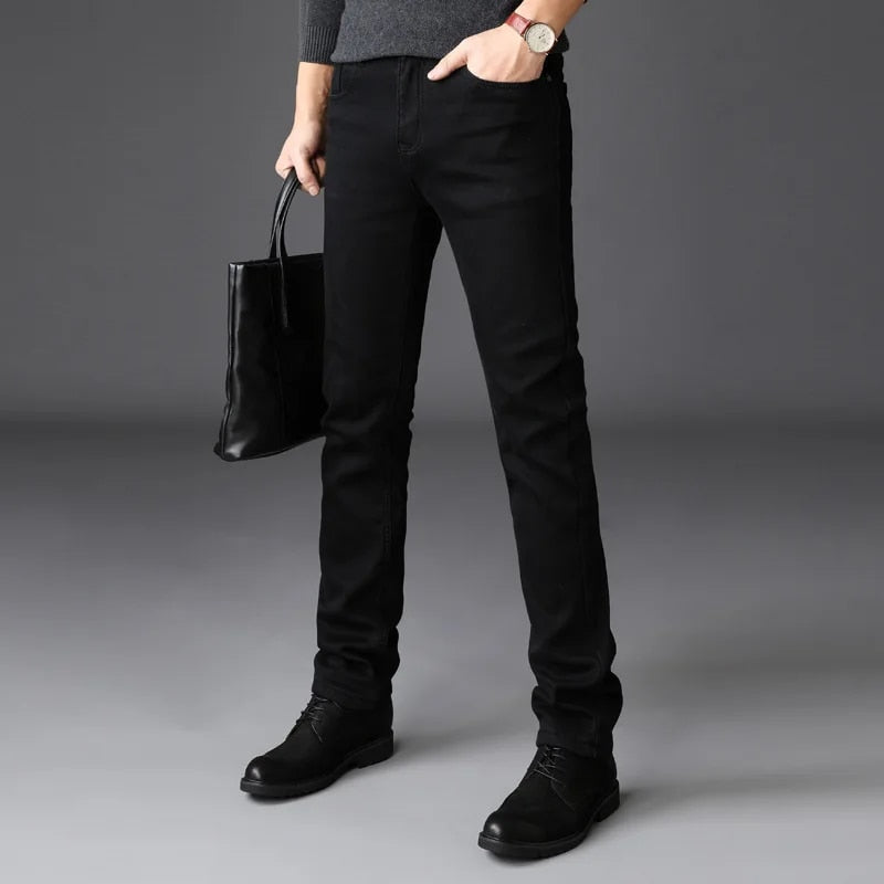 Milano slim-fit stretch denim jeans in washed grey with mid-rise tapered legs