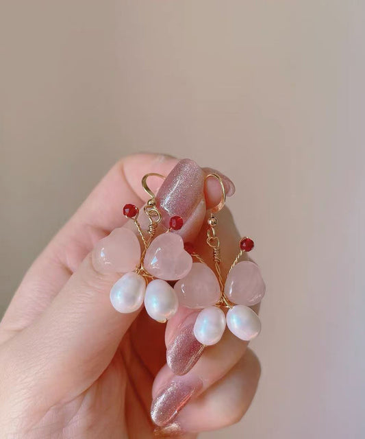 Boucles d'oreilles pendantes modernes en argent sterling doré et cristal avec perles et papillon - Wavlynn