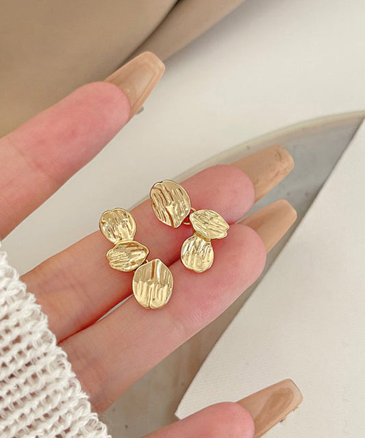 Boucles d'oreilles à tige modernes en argent sterling doré - Wavlynn
