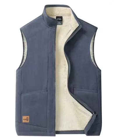 Men's wool blend insulated sleeveless vest with full-zip pockets, Jaxon winter style