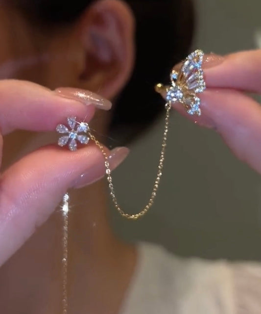 Nouvelle arrivée de boucles d'oreilles à clip papillon en cristal brillant - Wavlynn