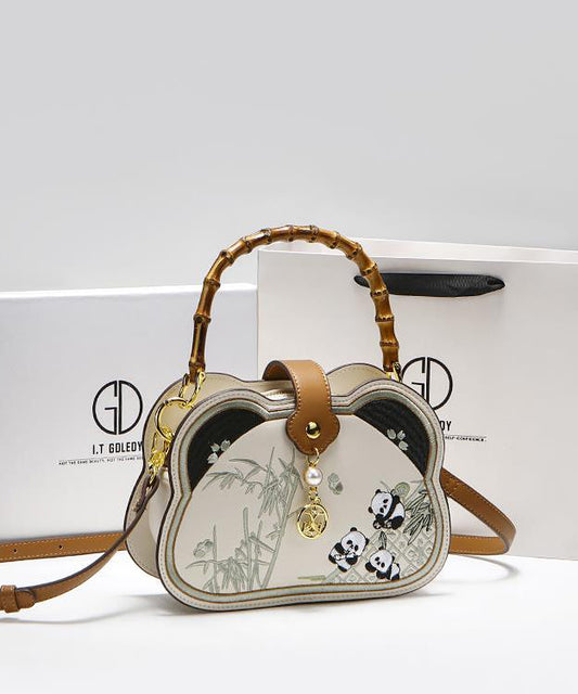 Nouveau sac à bandoulière panda brodé de style chinois avec nœud en bambou - Wavlynn