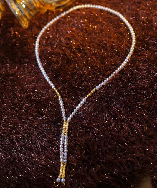 Nouveau collier de perles en alliage violet et cristal gradué - Wavlynn