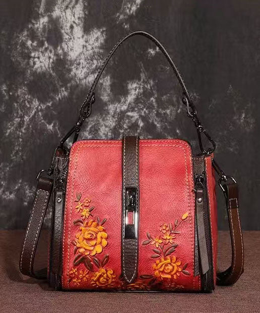 Nouveau sac à bandoulière polyvalent en cuir de veau rouge gaufré - Wavlynn