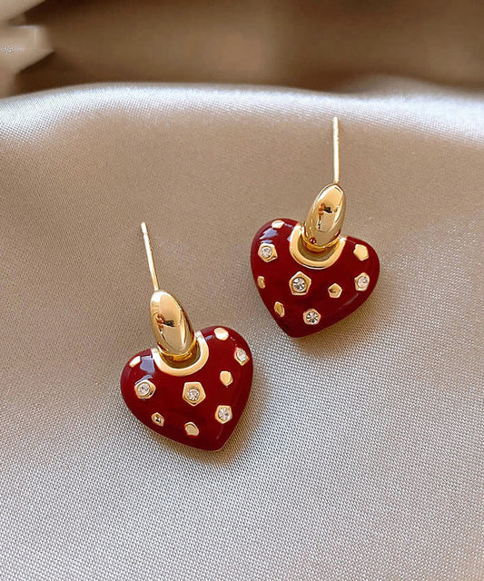 Nouvelles boucles d'oreilles pendantes en alliage de cuivre rouge et zircon - Wavlynn