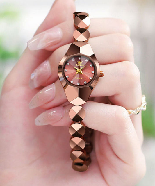 Nouvelles montres étanches à mouvement à quartz en acier inoxydable or rose - Wavlynn