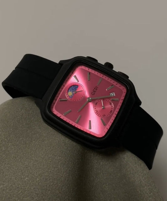 Nouvelles montres carrées à mouvement à quartz en acier inoxydable rose - Wavlynn