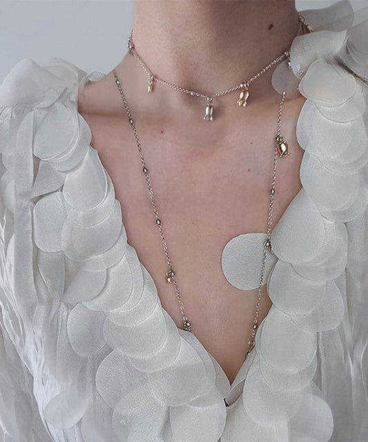Nouveau collier lariat à pampilles florales en alliage de soie - Wavlynn
