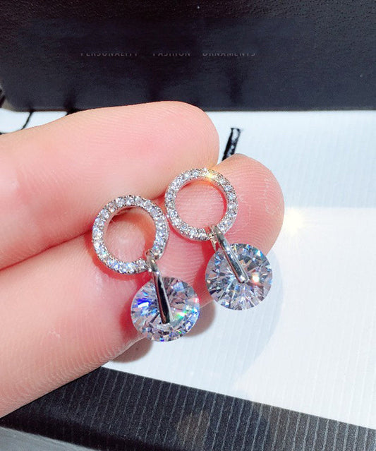 Nouvelles boucles d'oreilles créoles en soie, métal, zircon, œil de chat - Wavlynn