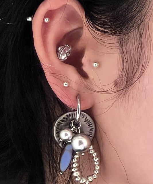 Boucles d'oreilles pendantes en soie, acier inoxydable et résine - Wavlynn